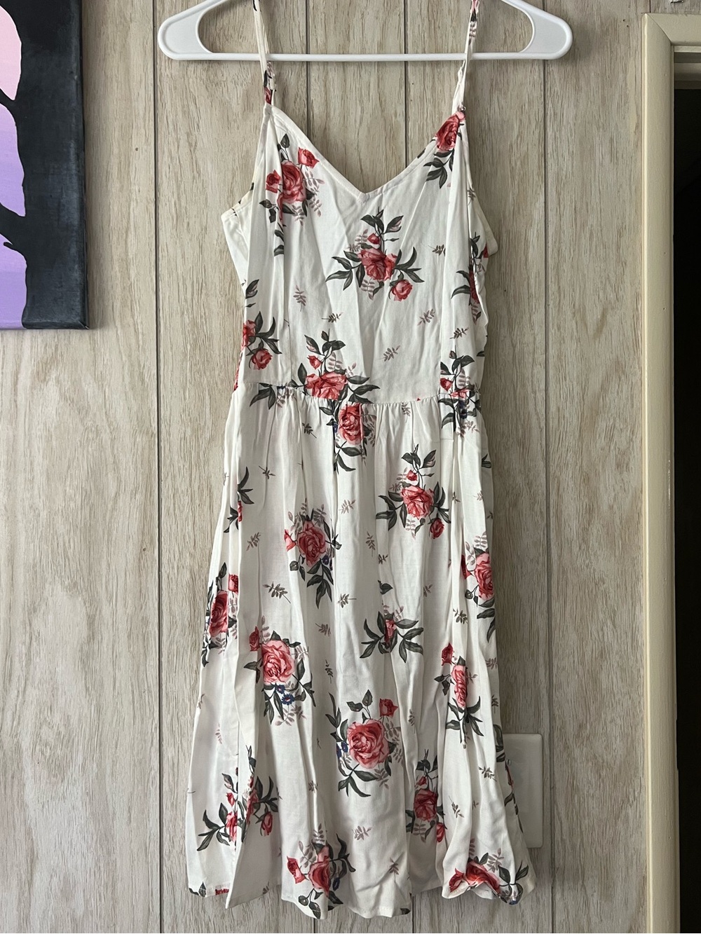 H&M Divided Women’s White Floral Mini Dress Size 2